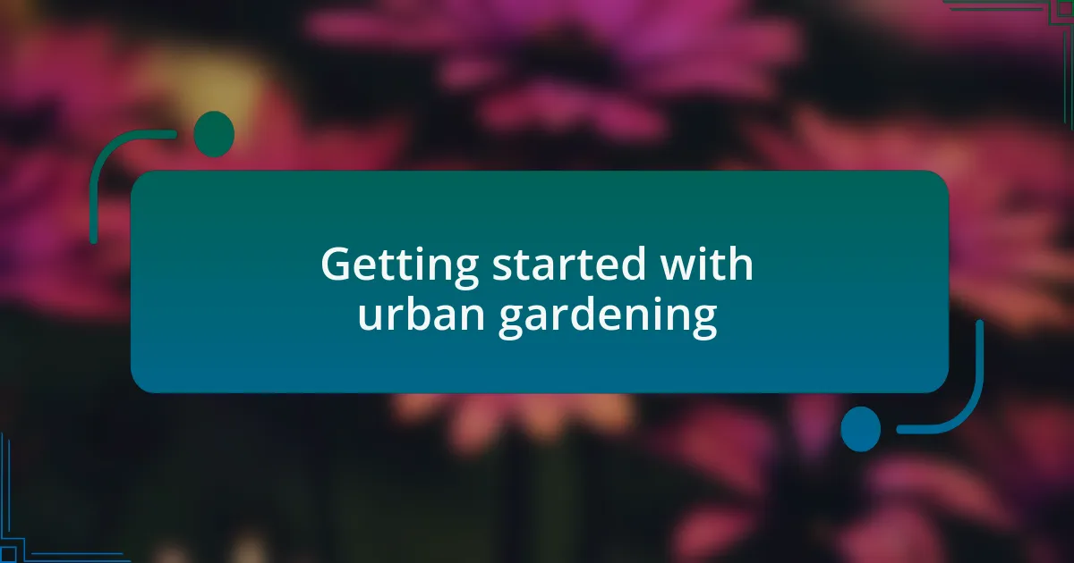 Getting started with urban gardening
