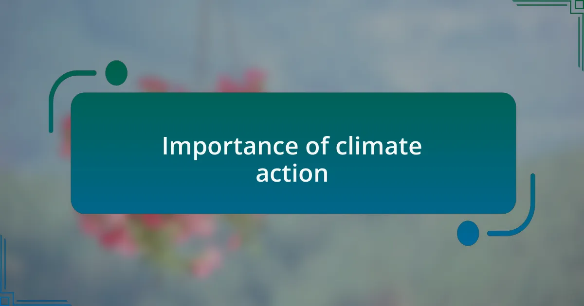 Importance of climate action