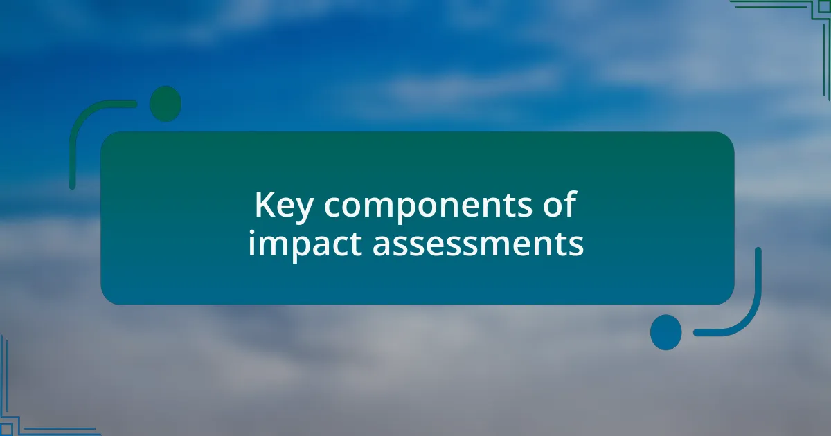 Key components of impact assessments