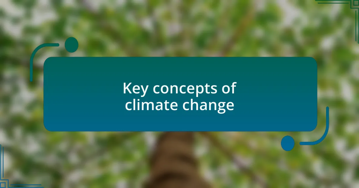 Key concepts of climate change