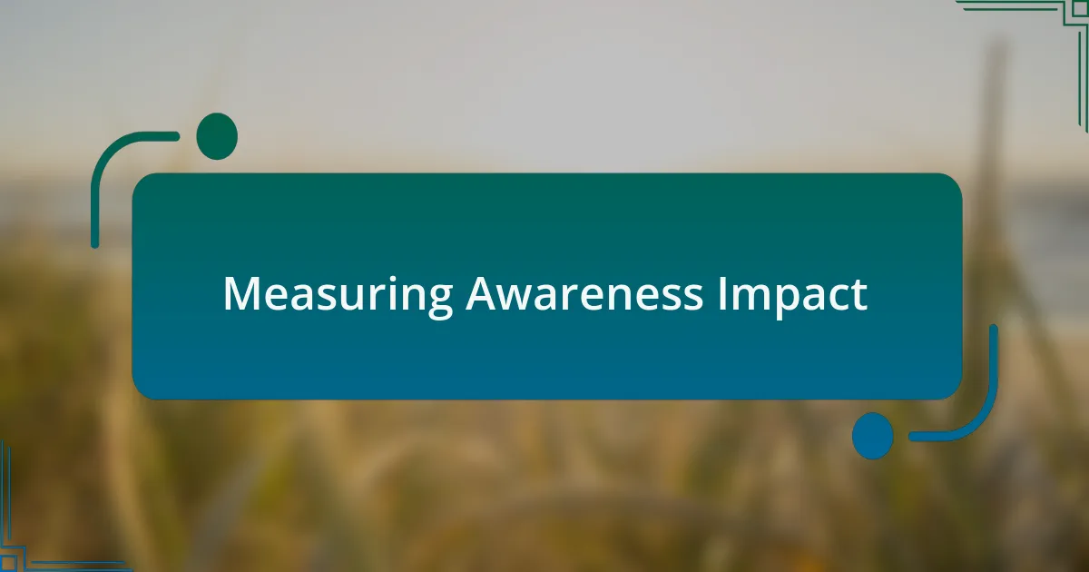 Measuring Awareness Impact
