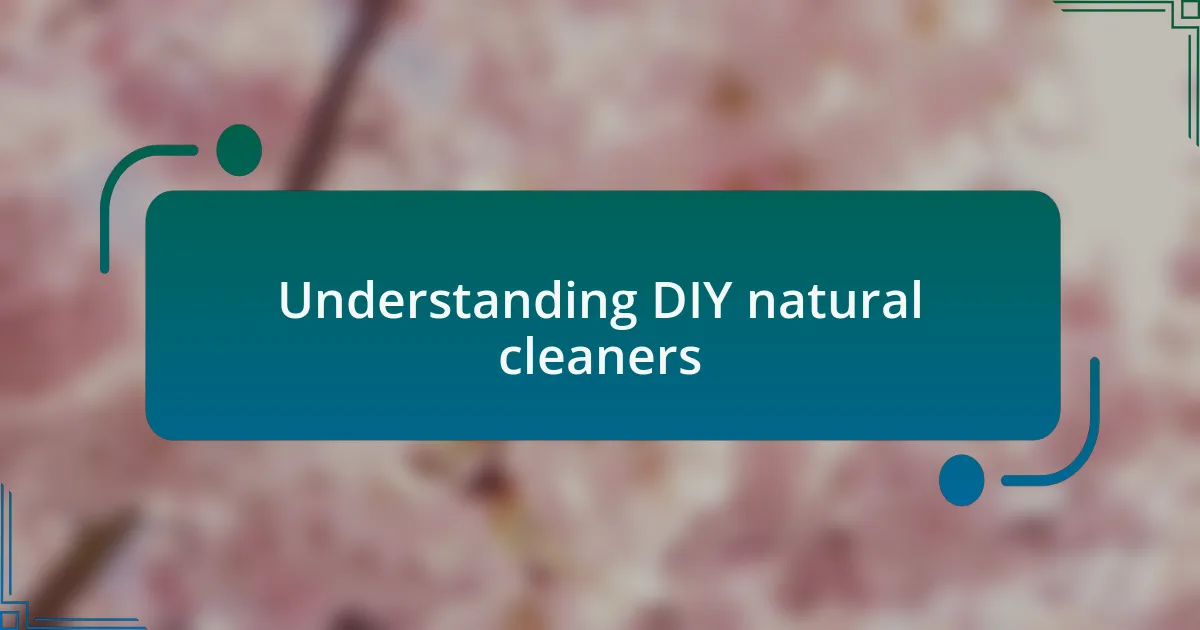 Understanding DIY natural cleaners