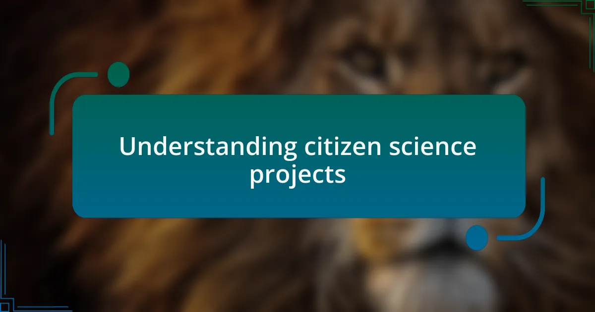Understanding citizen science projects