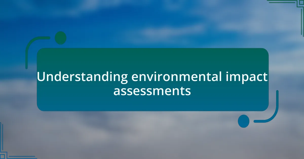 Understanding environmental impact assessments